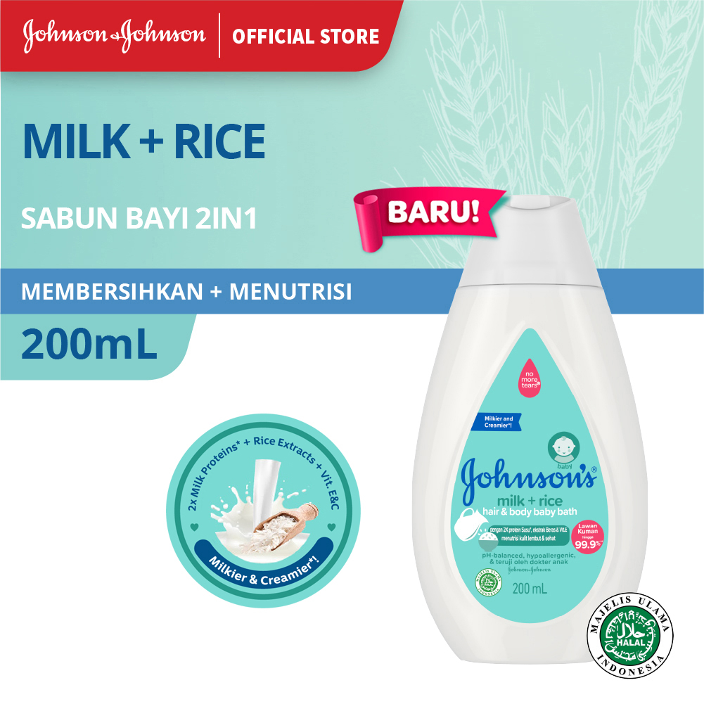 Jual JOHNSON'S Milk + Rice Hair & Body Baby Bath - Sabun Bayi 2in1 ...