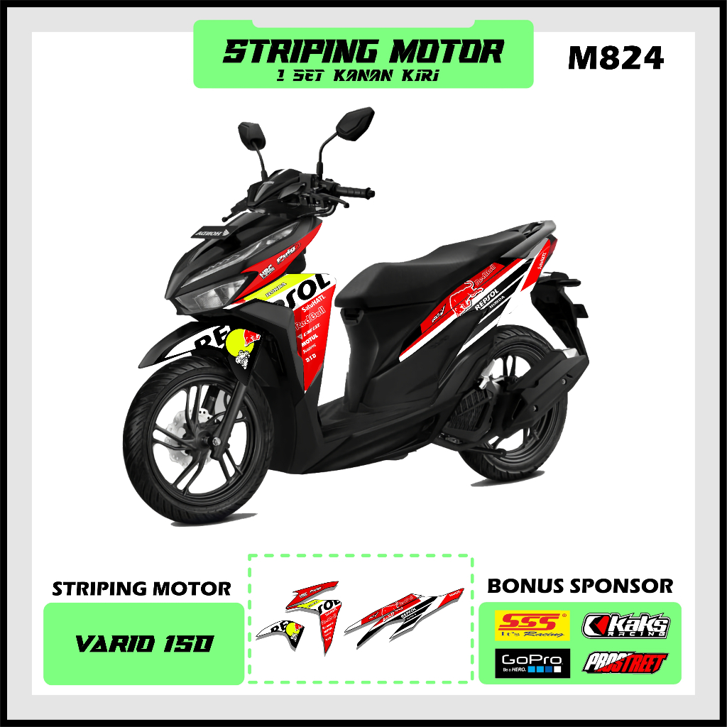 Jual Stiping Stiker Lis Variasi Sticker List Decal Semi Full Body Motor