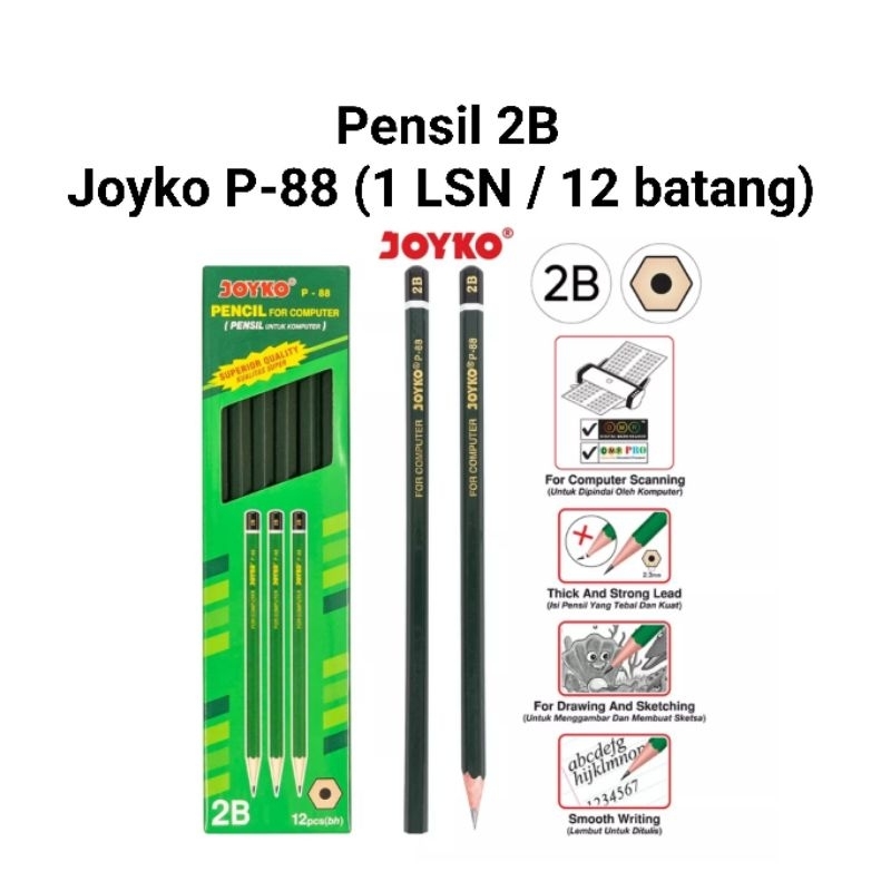 Jual Pensil 2B Joyko P-88 (1 LUSIN) | Shopee Indonesia