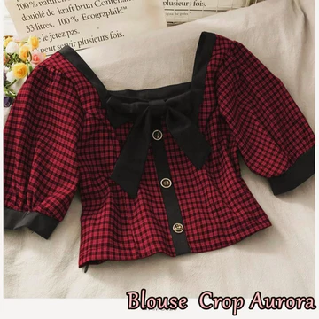 KALANTHA FASHION Blouse Aurora Atasan Wanita Kerah Pita Ukuran All Size