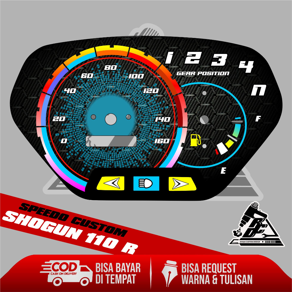 Jual papan speedometer custom shogun 110 R panel spido meter custom ...