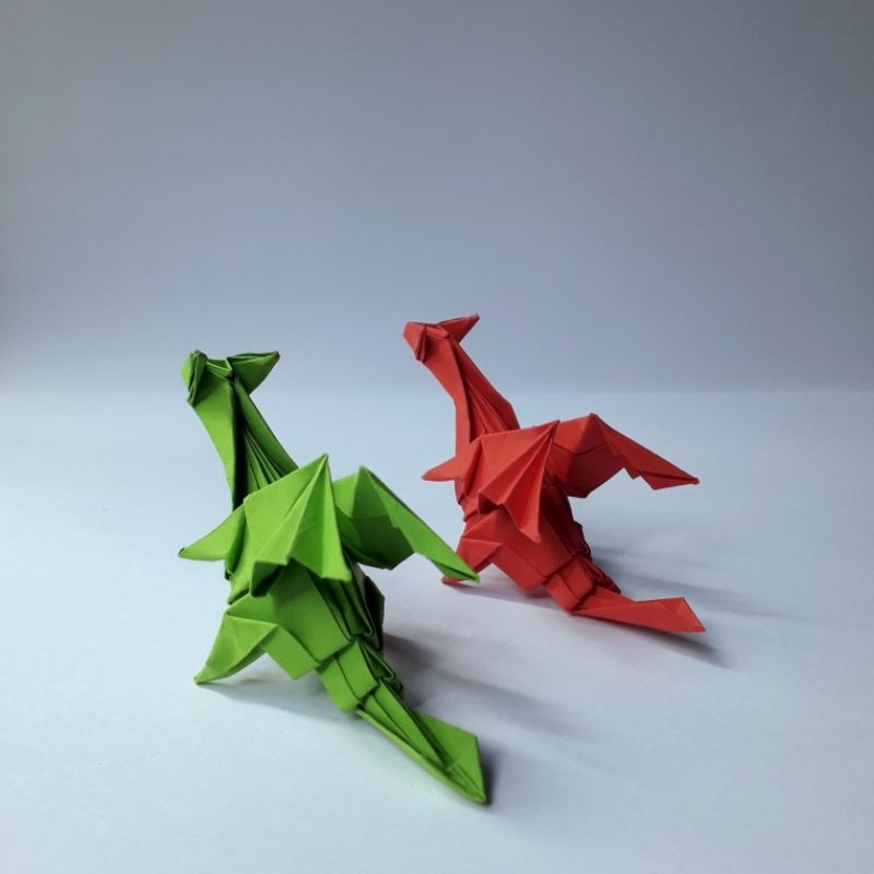 Jual ORIGAMI NAGA/origami dragon/paper craft/origami craft/hiasan ...