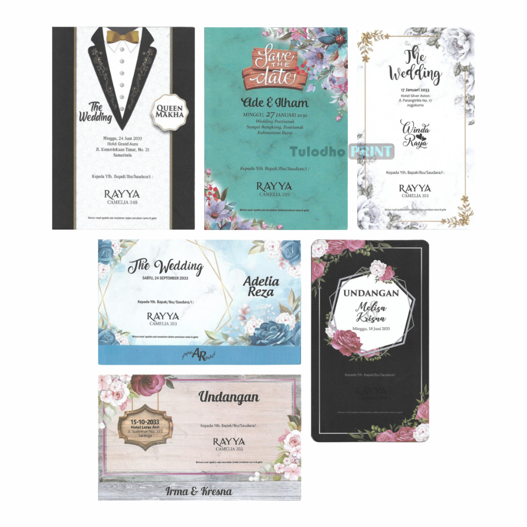Jual undangan nikah pernikahan elegan simpel aesthetic murah rayya 348 ...