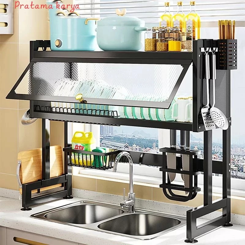 Rak Piring Wastafel 2 Susun Stainless Anti Karat