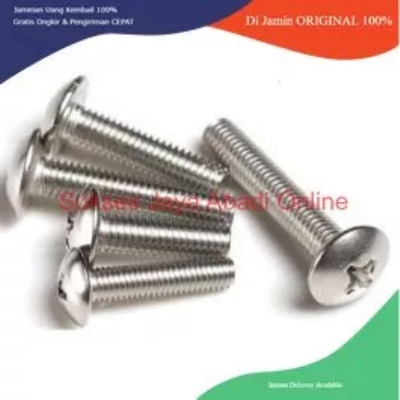 Jual Baut Jt Truss Head Stainless M X Baut Payung Baut Jamur