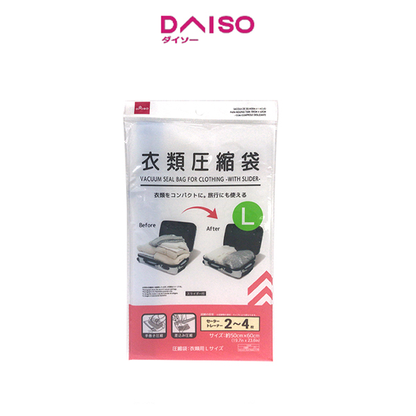 Jual Daiso Vacuum Seal Bag for Clothing With Slider 50cm x 60cm