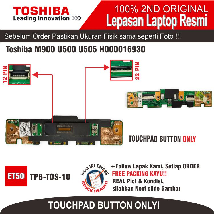 Jual ET50 TPB-TOS-10 S-Touchpad button Board Tombol mouse saklar ...