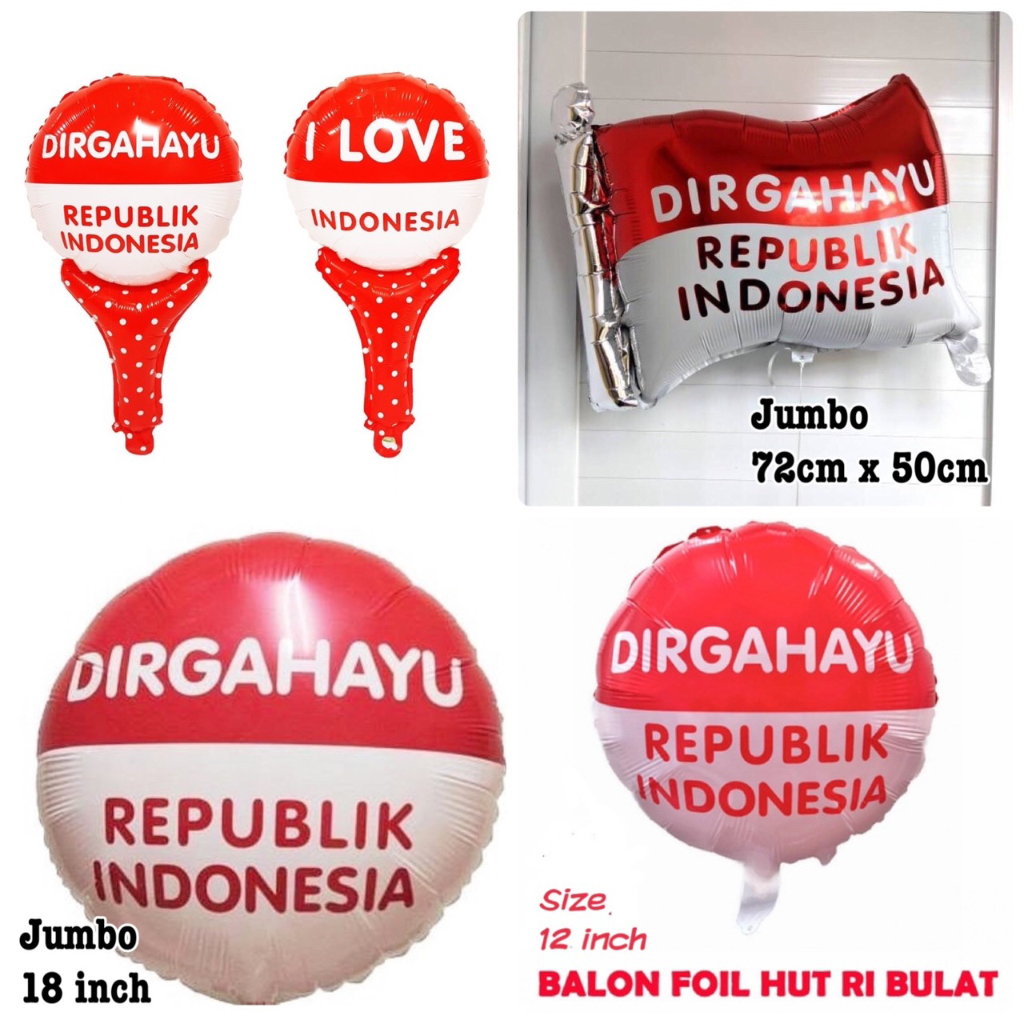 Jual dekorasi balon dirgahayu republik Indonesia HUT RI kemerdekaan