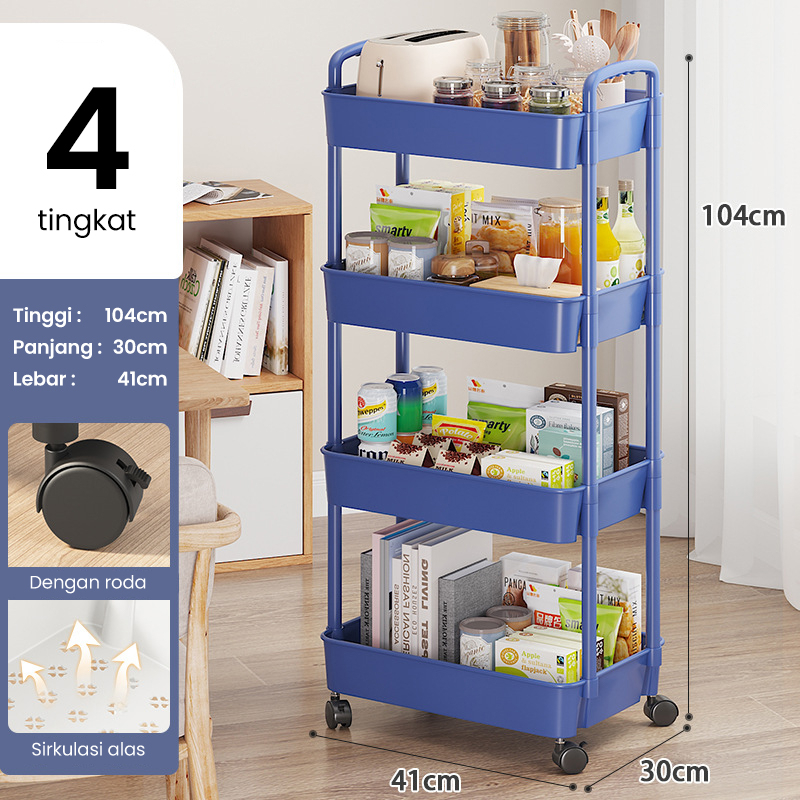 Jual BASSY Rak Susun Roda Rak Troli Dorong Rak Kamar Mandi Tempat