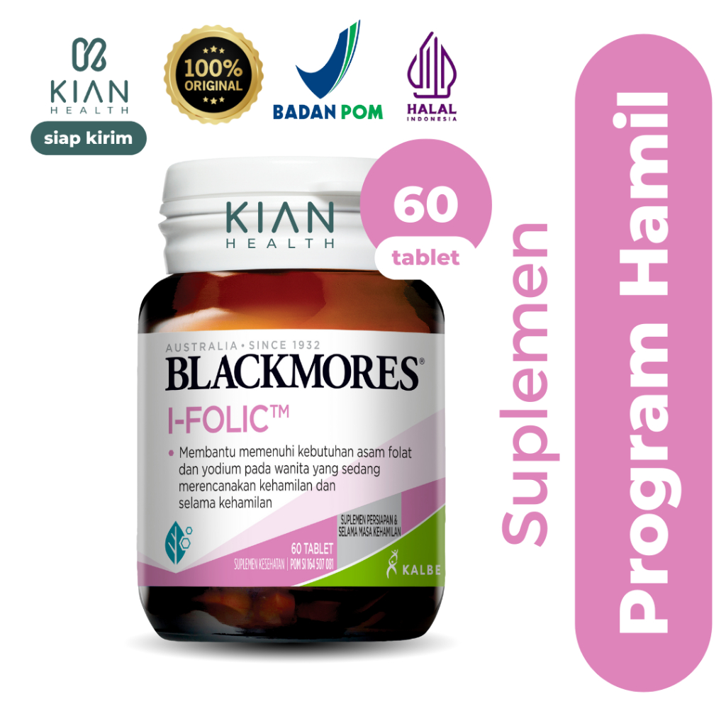 Jual Blackmores I Folic Bpom Halal Kalbe 60 Tablet Suplemen Program