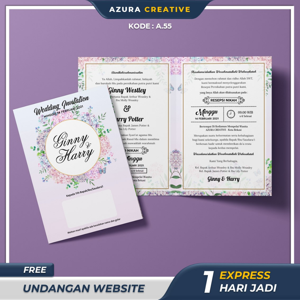 Jual CETAK KARTU UNDANGAN PERNIKAHAN MURAH - NIKAH KHITANAN CUSTOM ...