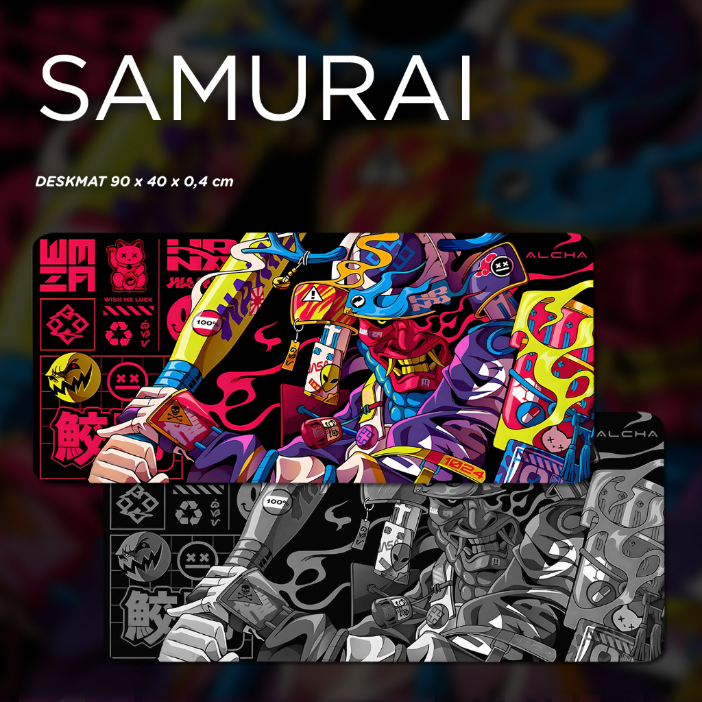 Jual ALCHA DESKMAT SAMURAI DESIGN MOUSEPAD MOUSE PAD DESK MAT 90 X 40 ...