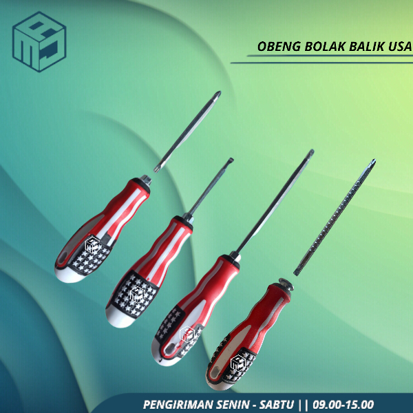 Jual Obeng Multi Bolak Balik Plus Minus Magnet USA Amerika 4 Inch ...