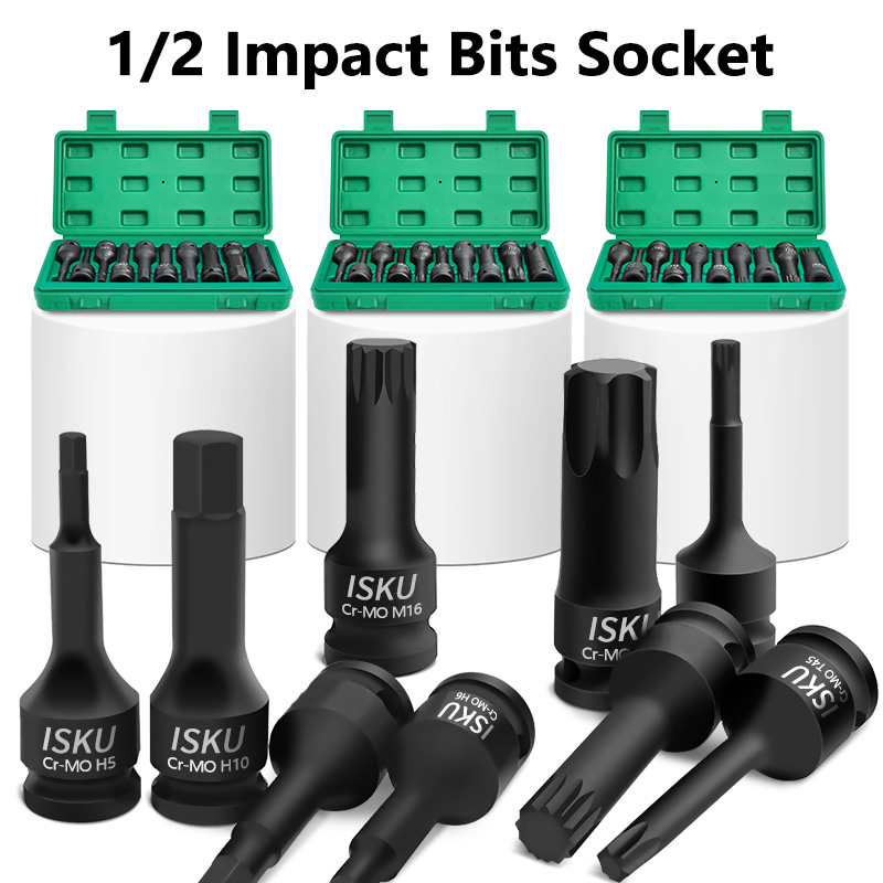 1/2" Drive Long Impact Adaptor Sockets Torx T30-T90/ Hex H5-H19