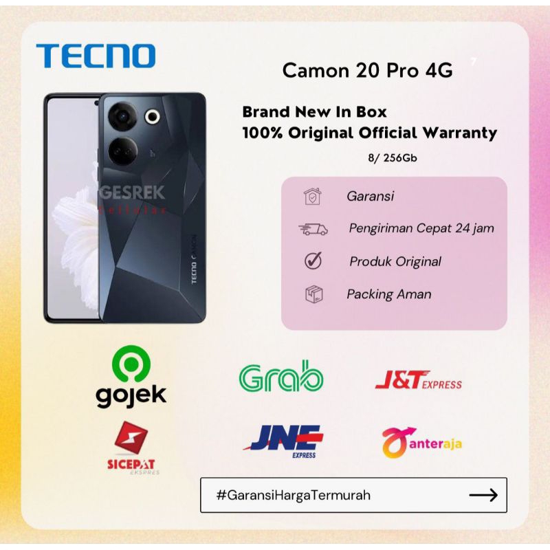 Jual TECNO CAMON 20 PRO 8/256 4G 5G - GARANSI RESMI | Shopee Indonesia