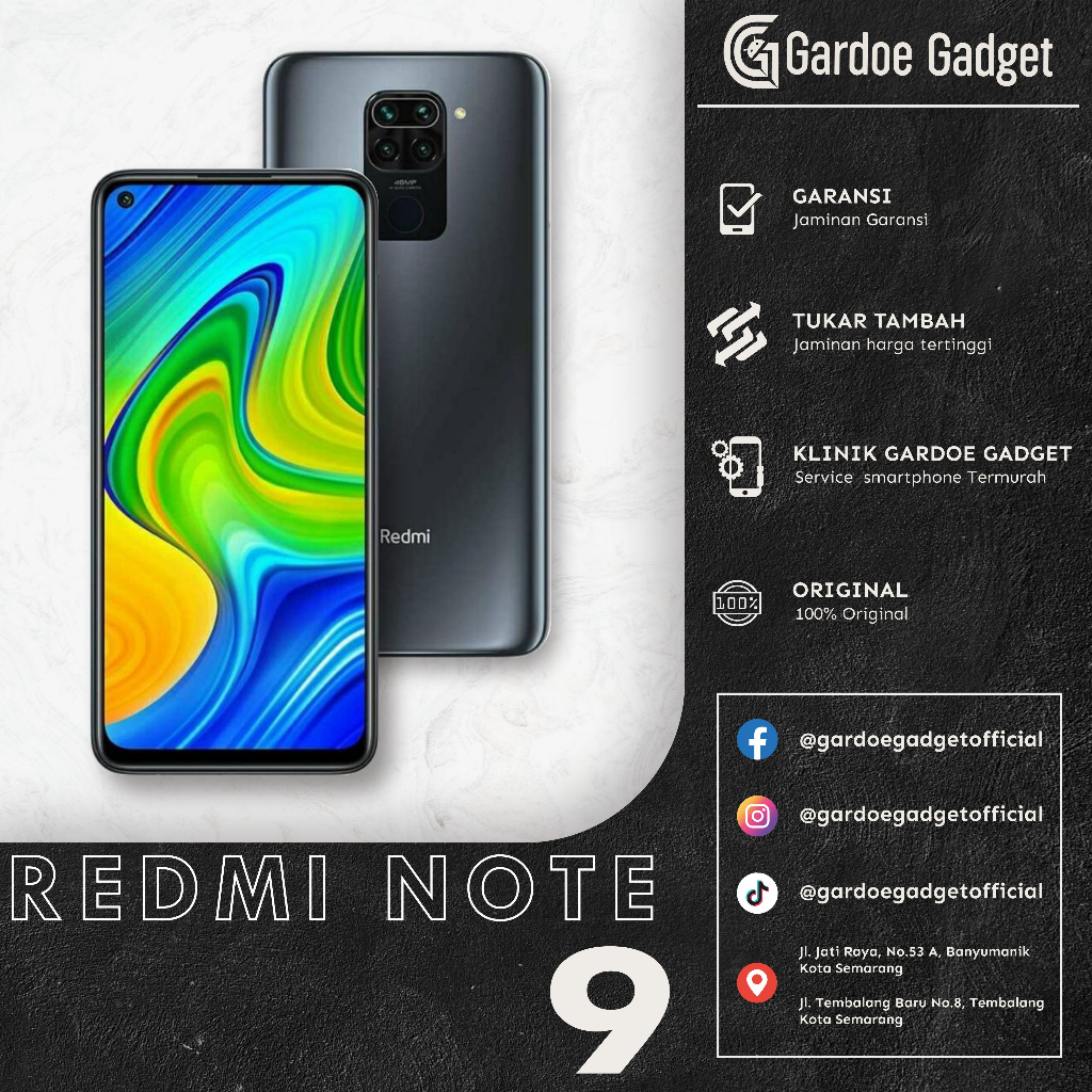 Jual Xiaomi Redmi Note 9 | 4/64GB, 6/64GB - 128GB ORIGINAL | HANDPHONE ...