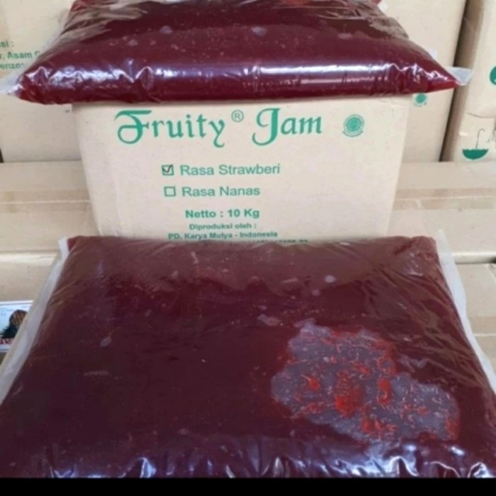 Jual Selai Strawberry Fruity Jam 10 Kg 2x5 Kg Selai Roti Bakar