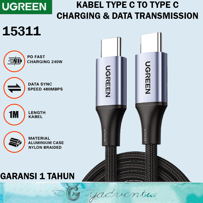 Jual Ugreen Kabel Charger Usb Type C To C Pd Fast Charging Cable