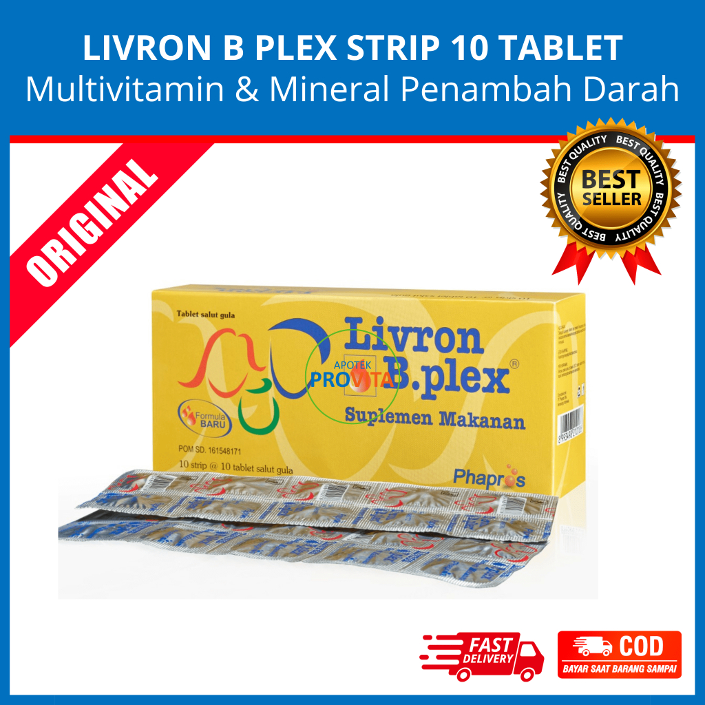 Jual LIVRON B PLEX STRIP 10 TABLET - Multivitamin & Mineral / Suplemen ...