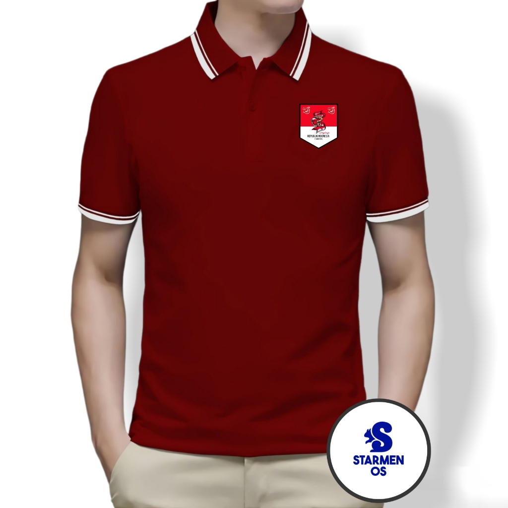 Jual Kaos Polo Shirt Pria Kerah List Putih Logo 17 Agustus 2023 ...