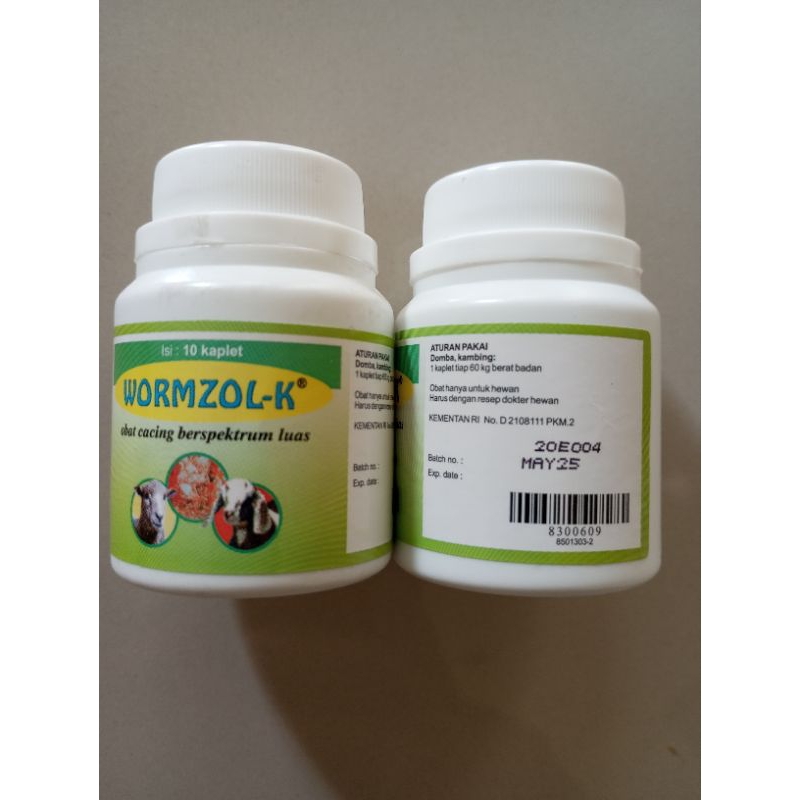 Jual Obat Cacing Kambing Domba WORMZOL-K 10 Kaplet | Shopee Indonesia