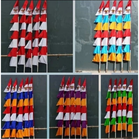 Jual [ COD] Besar Umbul Umbul Gergaji 8 Gelombang dengan Lambang Burung ...