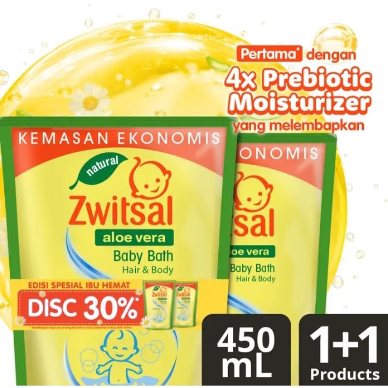 Jual ZWITSAL Natural Baby Bath Hair & Body 2in1 450ml | Shopee Indonesia