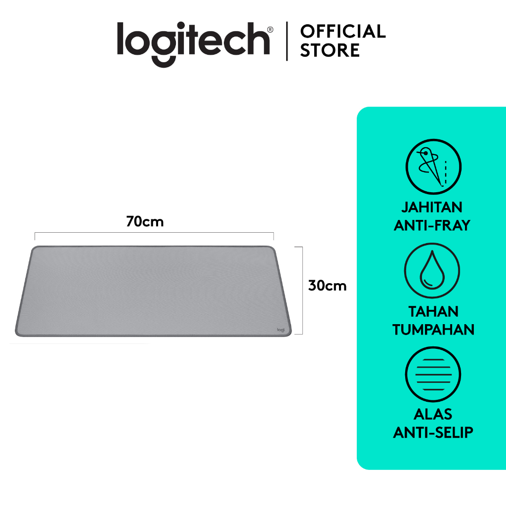 [BUNDLING] Logitech MK275 Combo Keyboard + Mouse Wireless dengan Tombol Multimedia & Desk Mat Studio Series Mouse Pad XL Polos AntiSlip (3)