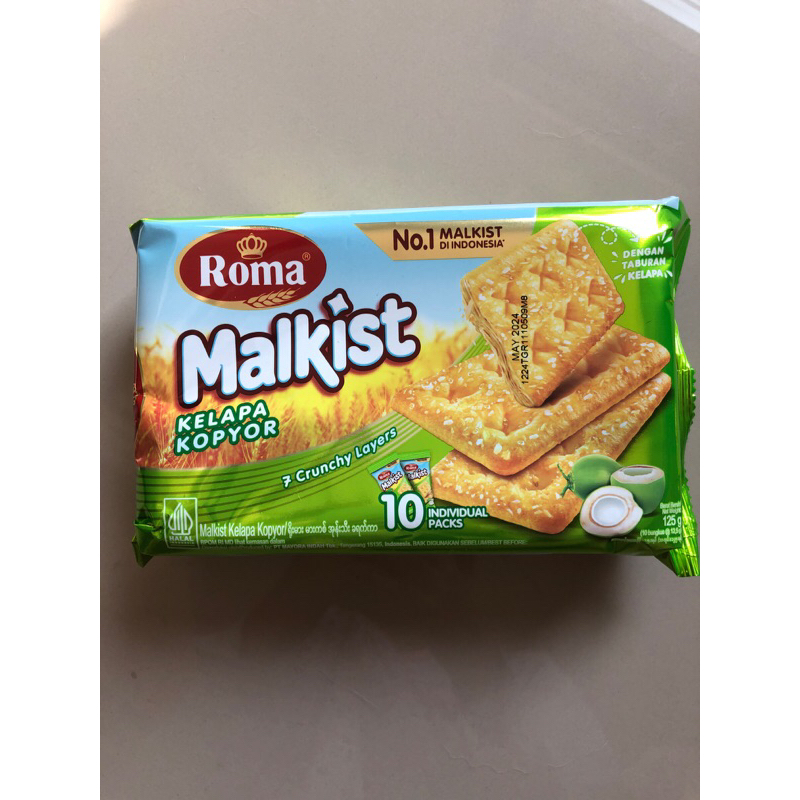 Jual Biskuit Roma Malkis kelapa kopyor (1 bungkus isi 10packs) | Shopee ...