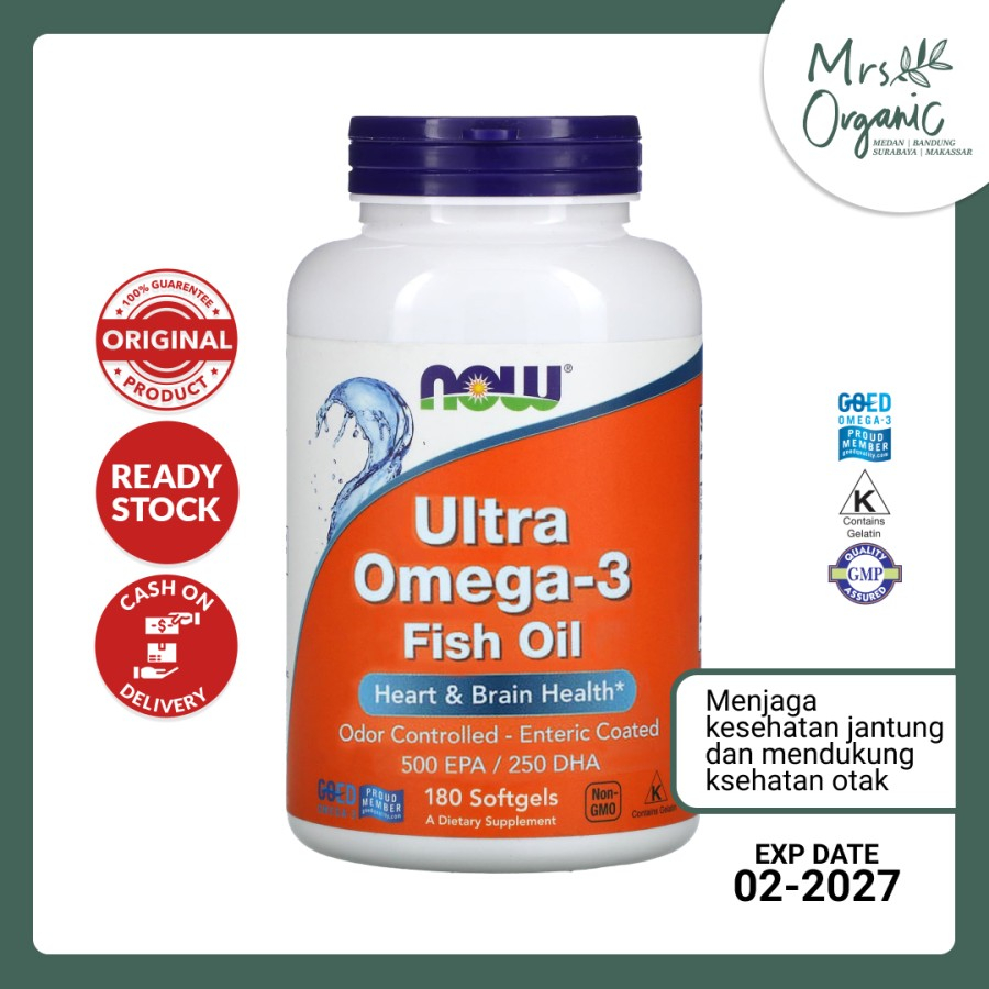 Jual Vitamin Ultra Omega-3 500 EPA 250 DHA Now 180 Kapsul Gel | Shopee ...