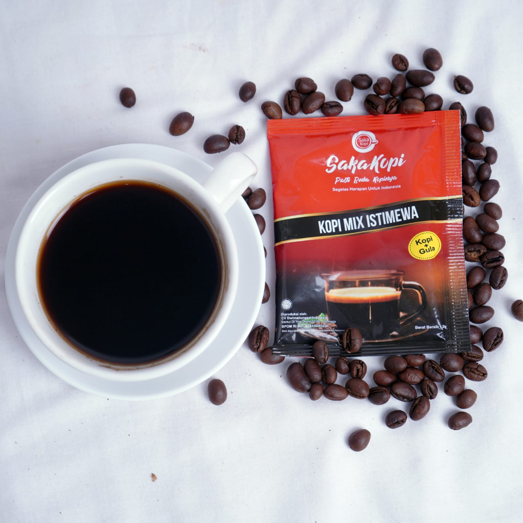 Jual Kopi Murni Robusta Bubuk Campur Gula 20 gr Saka Kopi Kopi Bubuk