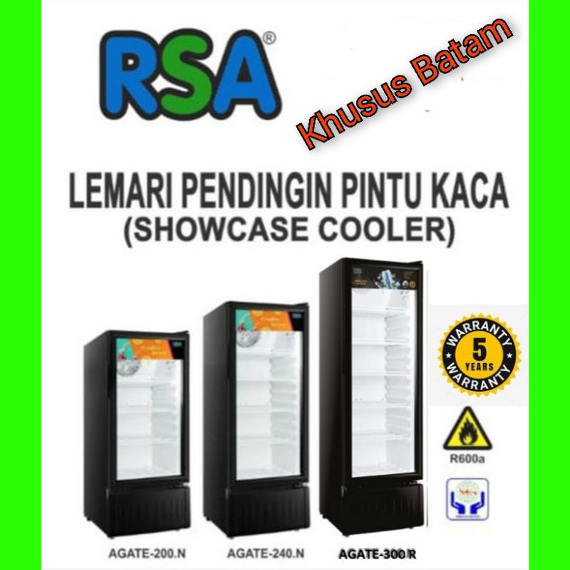 Jual SHOWCASE COOLER RSA/LEMARI PENDINGIN PINTU KACA (KHUSUS BATAM ...