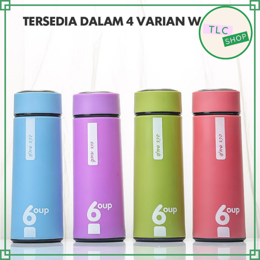 Jual Botol Minum Kaca Six Oup 450ml Beling Cover Plastik 6oup Logo Souvenir Pernikahan Termos 6748