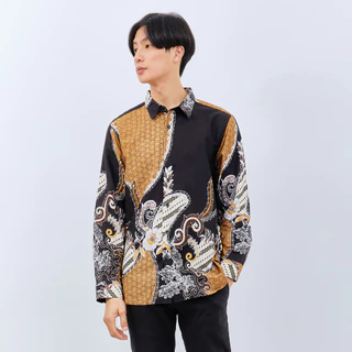 M231 Kemeja Pria Batik Panjang Hitam 3034