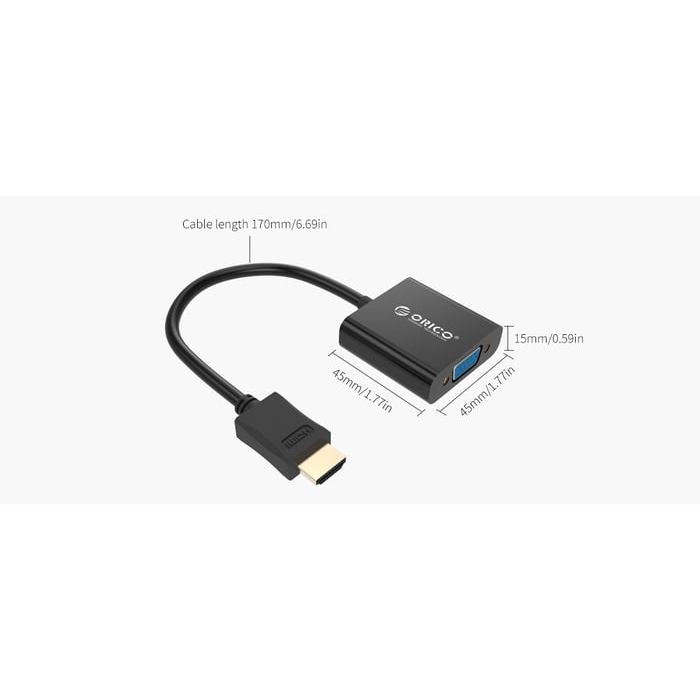 Jual Orico DHTV-C20-BK - HDMI To VGA Adapter | Shopee Indonesia