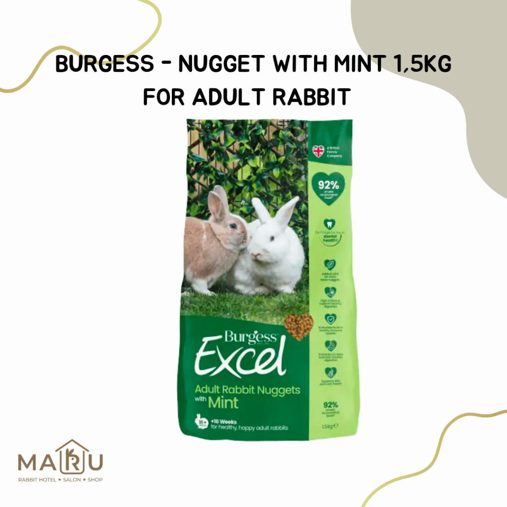 Mangime Excel Per Conigli Adulti Con Menta - 1.5kg, Nuggets Con Prebiotico E Vitamine - Foto 2