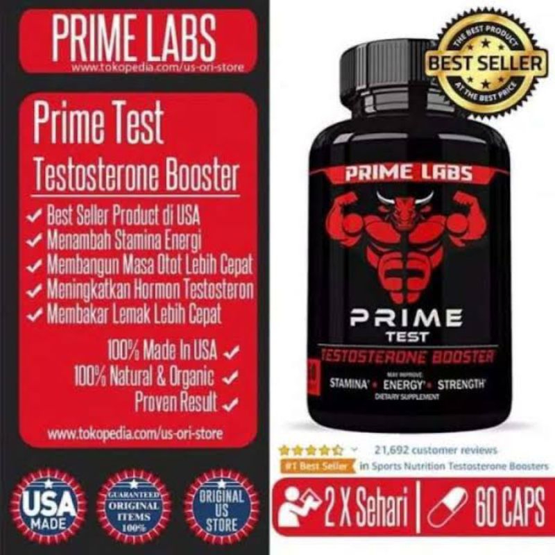 Jual PRIME LABS MENS TEST BOOSTER TEST OSTERON BOOSTER STAMINA MUSCLE ...