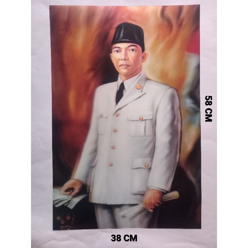 Jual POSTER SOEKARNO Efek 3D Ukuran P 38×L 58 Cm | Shopee Indonesia