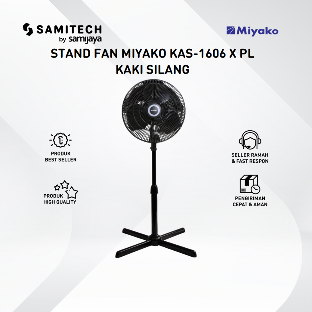 Jual KIPAS ANGIN BERDIRI - STAND FAN MIYAKO KAS-1606X-PL / KAS 1606X PL