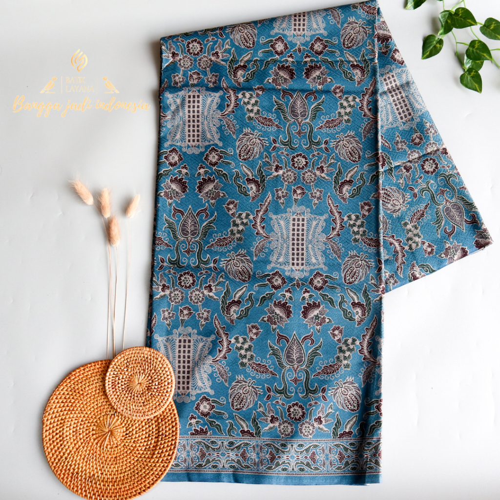 Jual Bahan Kain Batik Layana Dolby Motif Pintu Aceh Biru Katun Dobi ...