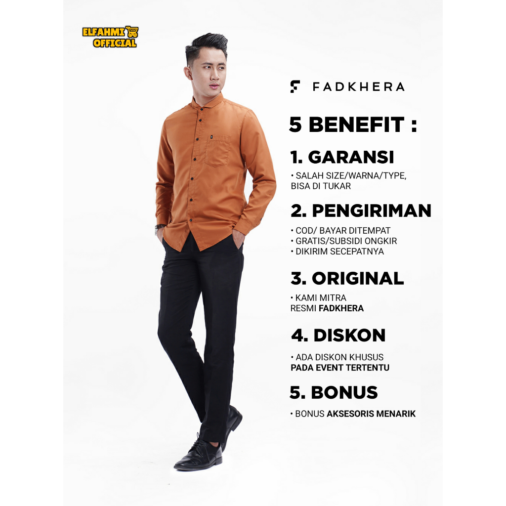 Jual Baju Koko Pria Fadkhera Atau Koko Pria Lengan Panjang Polos Kamil