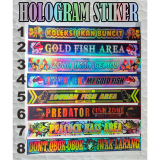 hologram bentuk , sticker, stiker ikan Channa