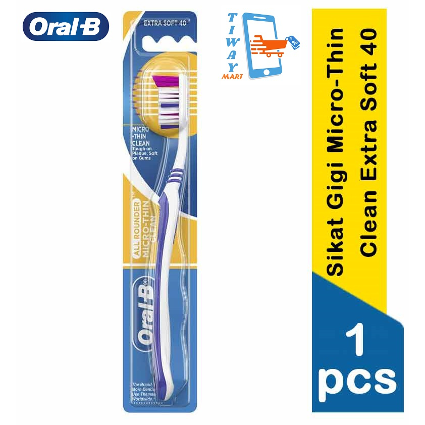 Jual Oral B Sikat Gigi Micro-Thin Clean Extra Soft 40 (1 Pcs) | Shopee ...