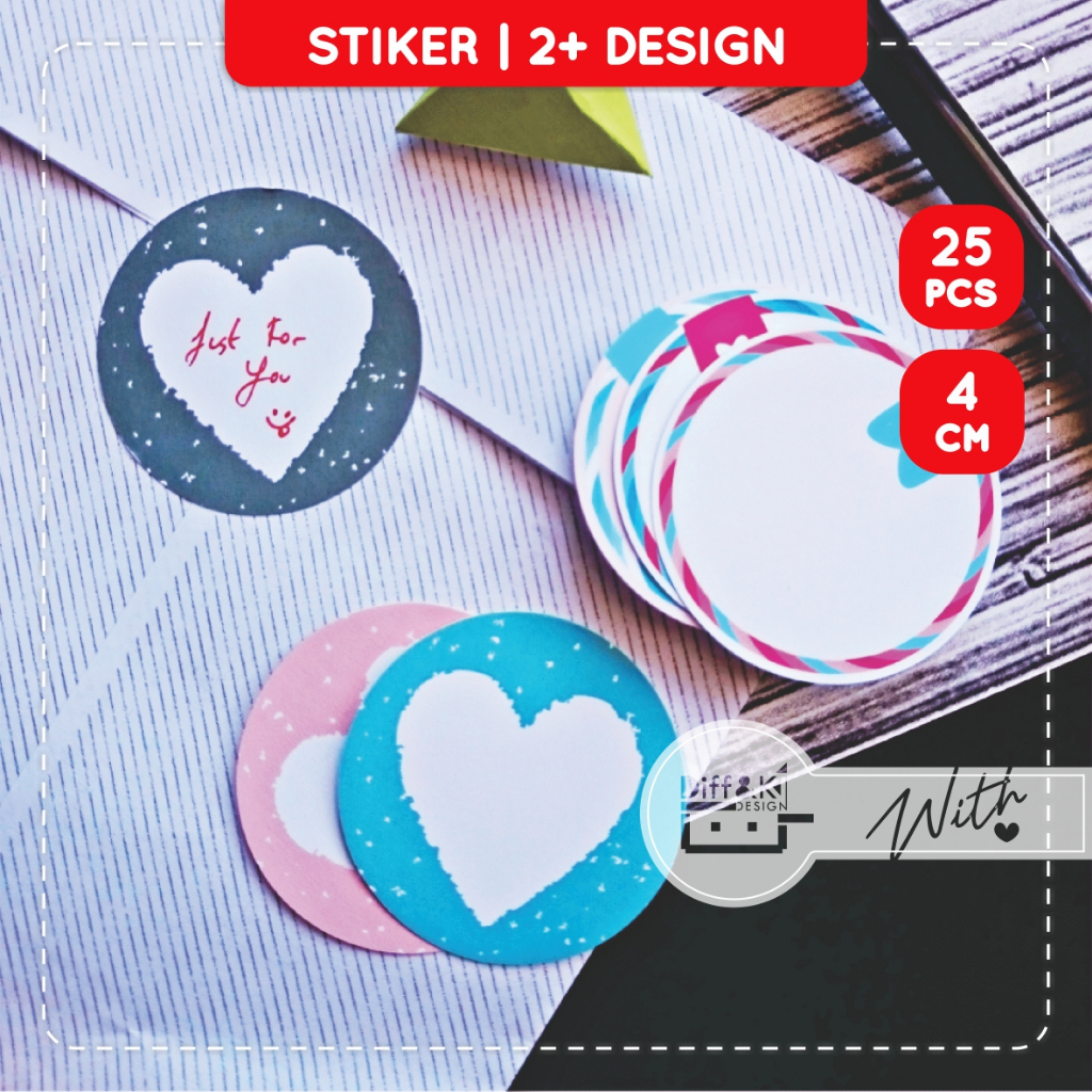 Jual Label Stiker Polos Hati Love Heart Seal Segel Warna Design Doff ...