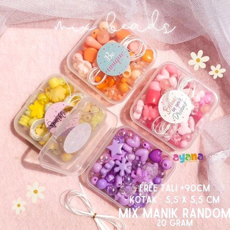 Jual Mini Mix Box Beads Beragam manik dalam satu wadah kecil