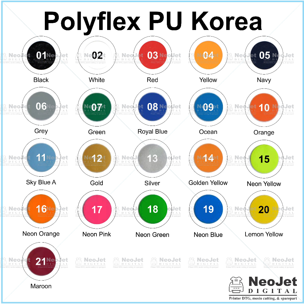 Jual Polyflex Korea PU 20cm x 50cm Bahan Sablon Kaos Digital Lebih ...