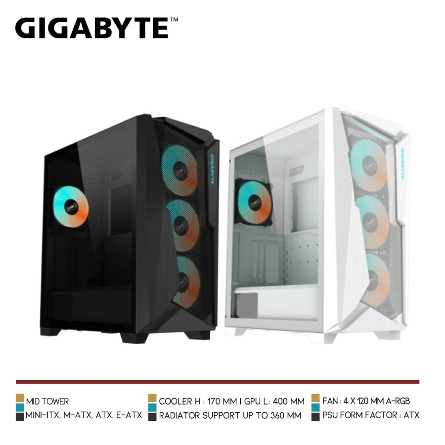 Jual GIGABYTE C301 GLASS - Mid Tower Gaming Case | Shopee Indonesia
