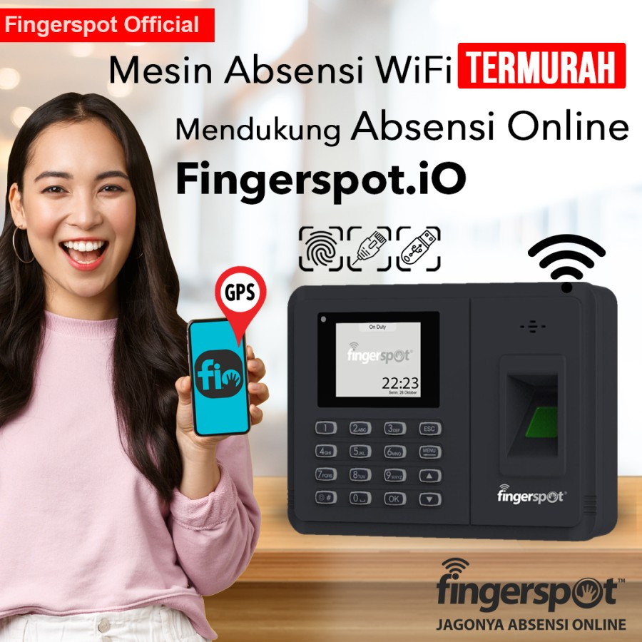 Jual Mesin Absensi Sidik Jari Wifi Fingerspot Revo W 231n Gratis