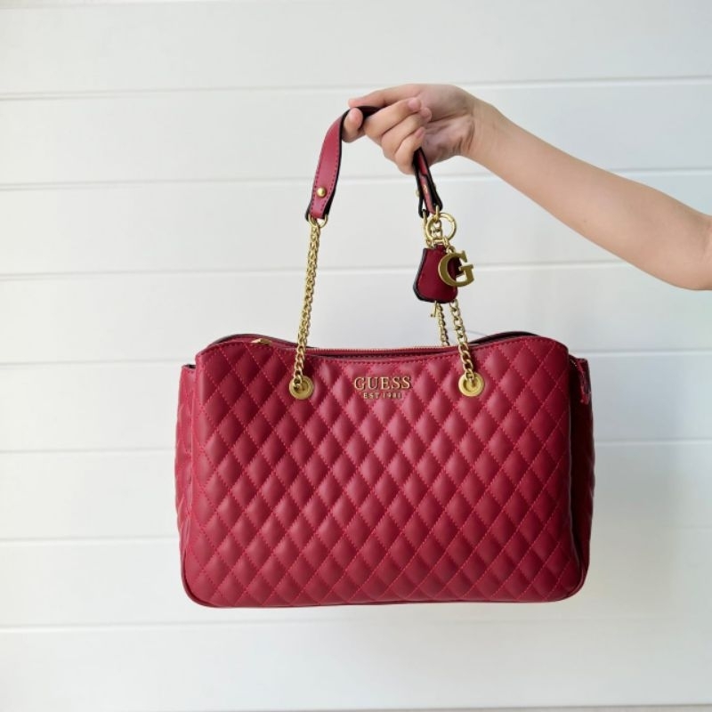 PROMO SALE Tas Guess tote bag hitam putih merah hijau pink - Main Image