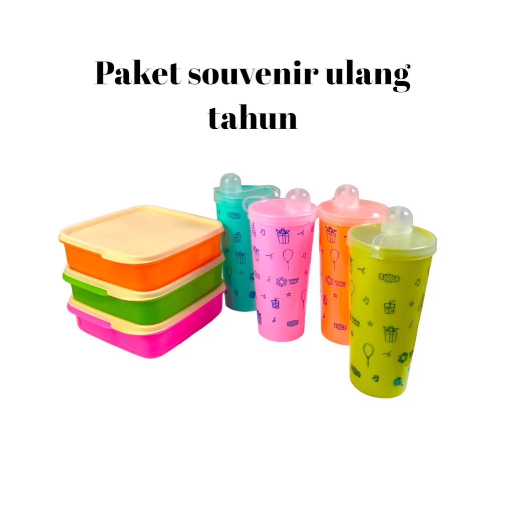 Jual PAKET SOUVENIR ULANG TAHUN ANAK GELAS MINUM KANOPI YOYO DAN LB